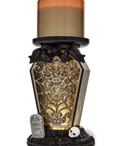 Alternative view of Light-Up Coffin Waterglobe 3-Wick Candle Holder