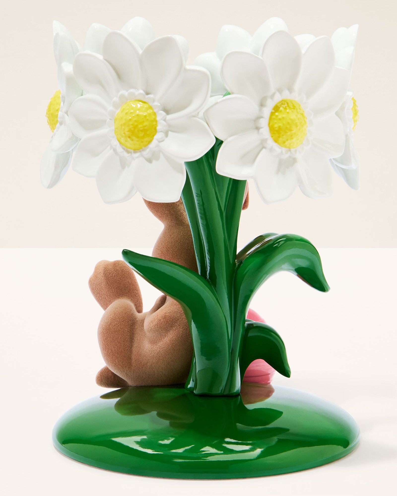 Bunny Bouquet Pedestal 3-Wick Candle Holder - Image 4